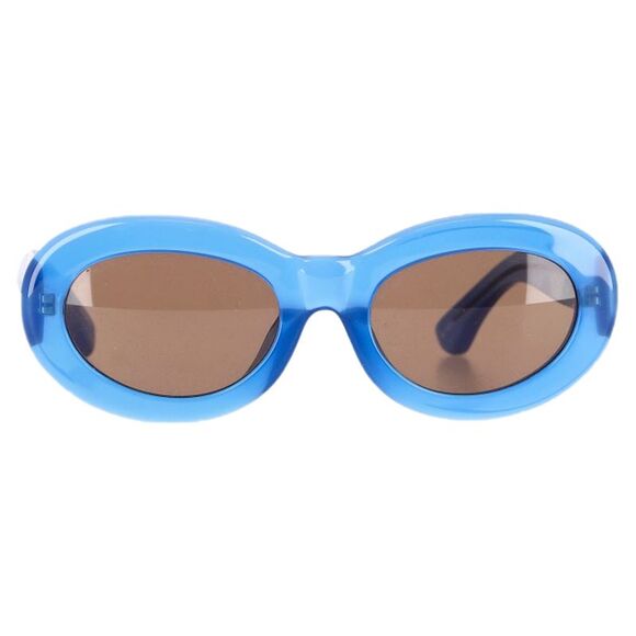 Dries Van Noten Accessories - Dries Van Noten x Linda Farrow Oval Sunglasses in Light Blue Acetate